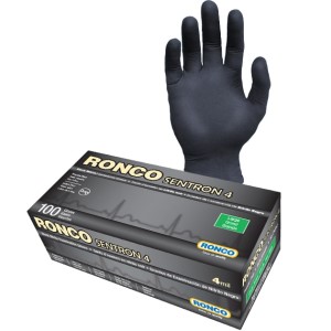 Sentron4 Black Nitrile Examination Glove Powder Free Large 100x10